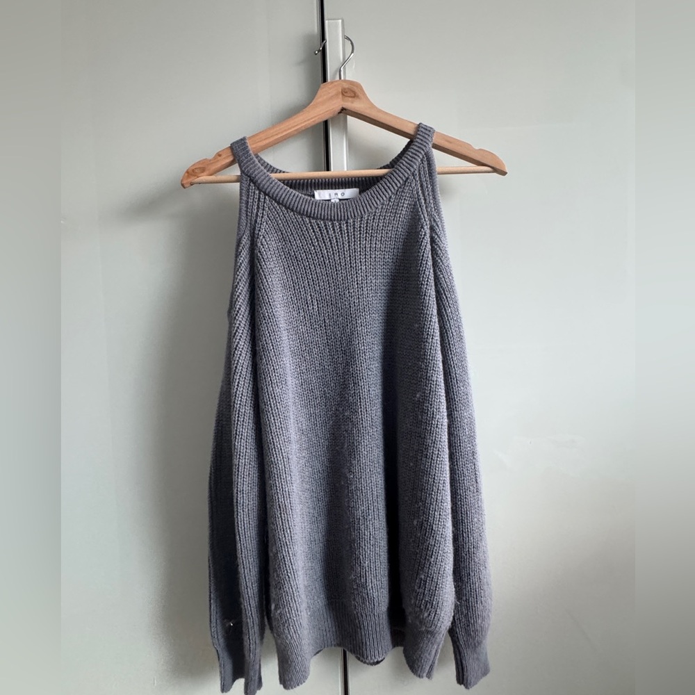 IRO Gray Off-the-Shoulder Sweater Relaxed Fit